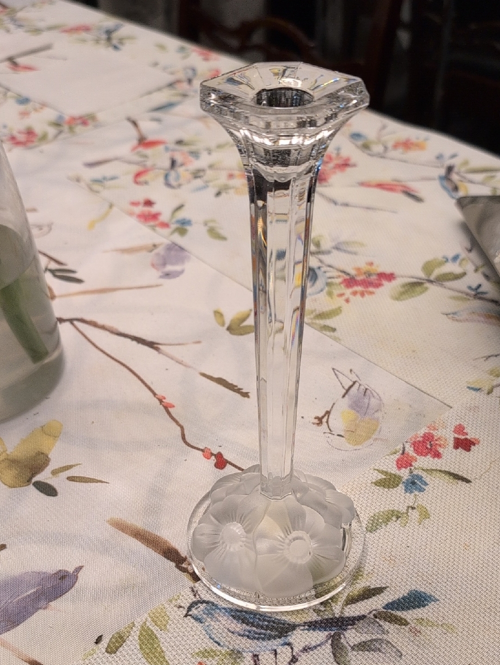 Vintage Nachtmann Flowers Lead Crystal Candle Holder / Candlestick